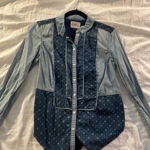 Anthropologie Denim Western Button Front